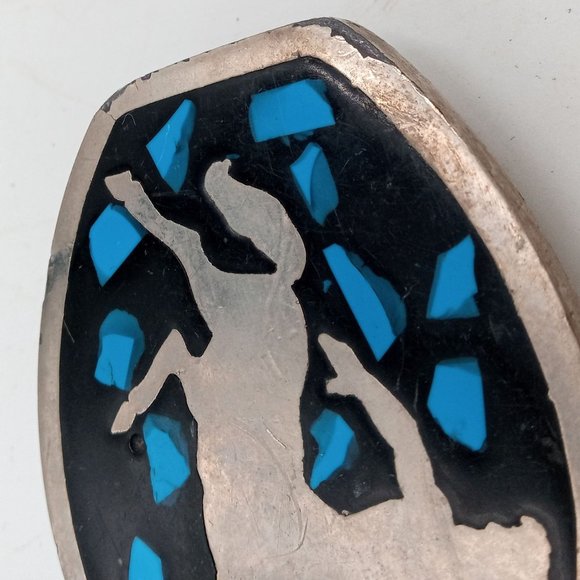 Sagittarius Belt Buckle Astrology Zodiac Sign Turquoise Chips Archer November - Picture 10 of 11